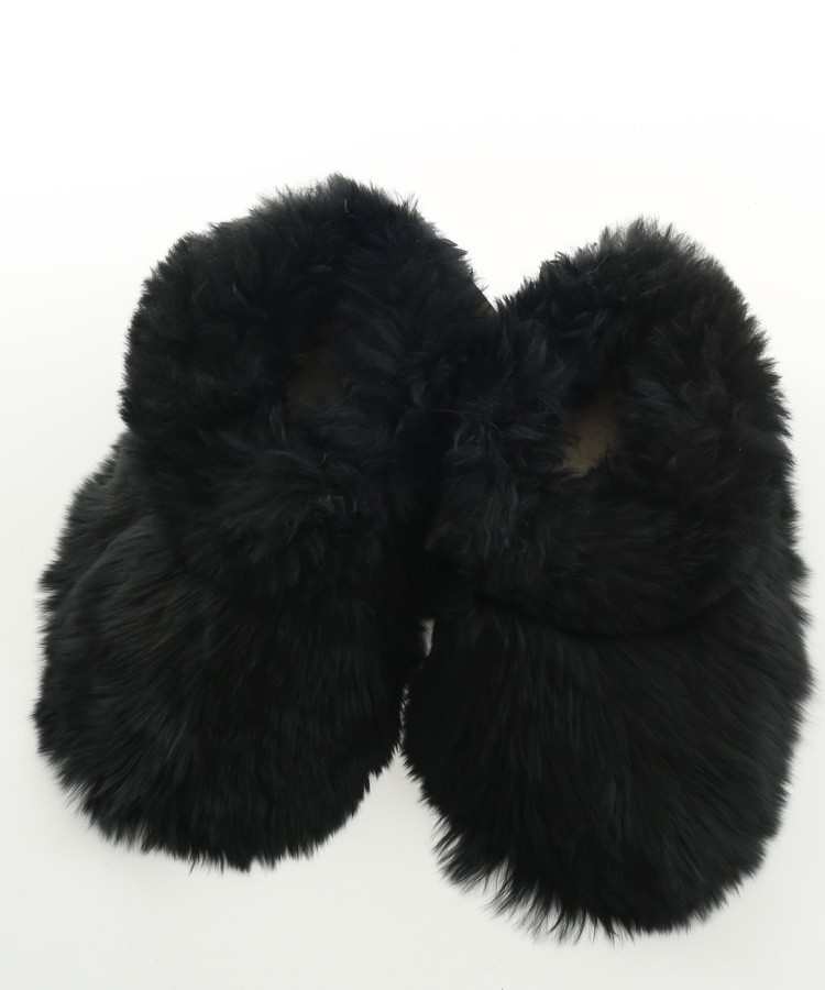Alpaca Fur Slippers Black in Alpaca Clothing Co Range